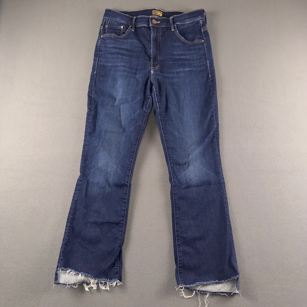 Mother The Insider Crop Step Fray Jeans Off Limits Dark Wash 30 1157-104